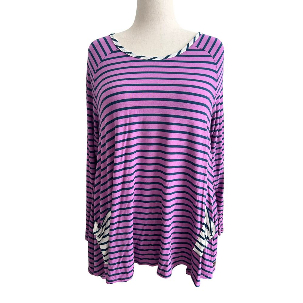 Matilda Jane Scoop Neck Long Sleeve Striped Tunic Top XL